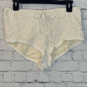 Olivaceous Crochet Cheeky Shorts